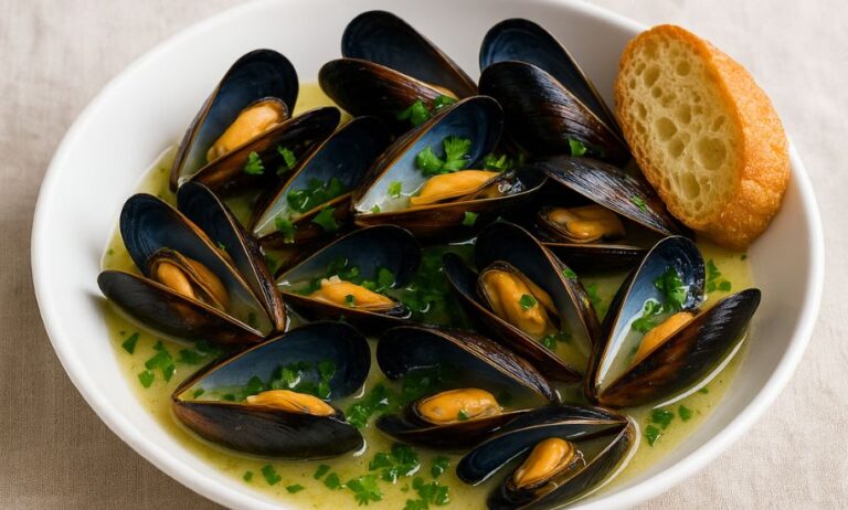 mussels in white wine sauce